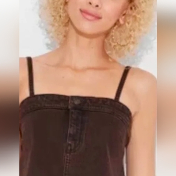 Wild Fable Dk Brown Sleeveless Fitted Crop Tank Top Large - Picture 2 of 9
